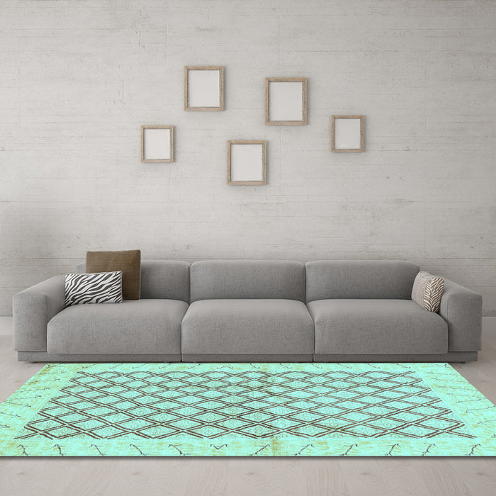 Machine Washable Abstract Light Blue Modern Rug in a Living Room, wshabs3313lblu