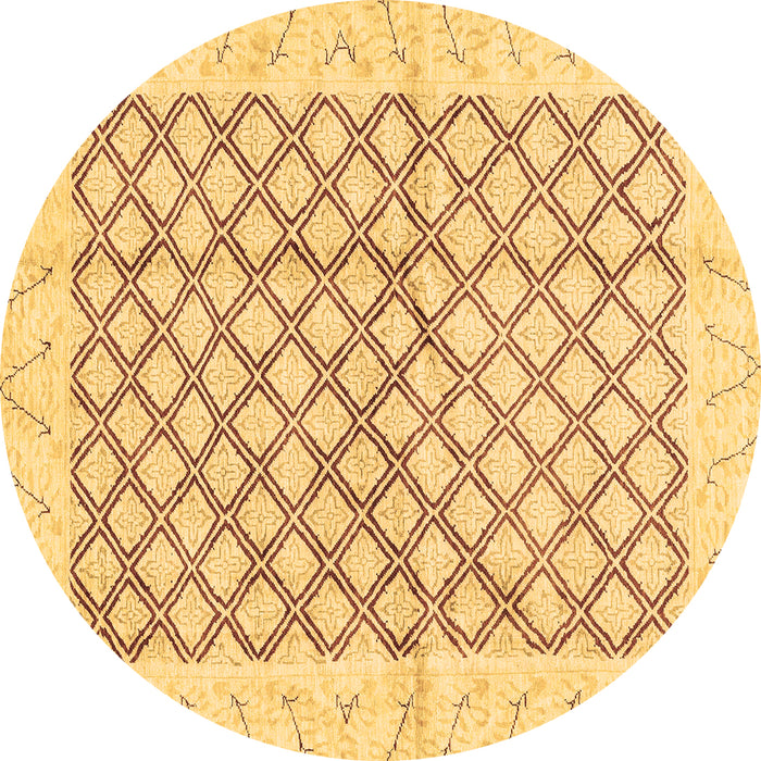 Round Abstract Brown Modern Rug, abs3313brn