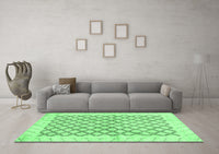 Machine Washable Abstract Emerald Green Modern Rug, wshabs3313emgrn