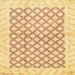 Square Abstract Mustard Yellow Modern Rug, abs3313