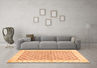 Machine Washable Abstract Orange Modern Rug, wshabs3313org