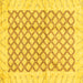 Square Machine Washable Abstract Yellow Modern Rug, wshabs3313yw