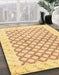 Machine Washable Abstract Mustard Yellow Rug in a Family Room, wshabs3313