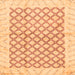 Square Machine Washable Abstract Orange Modern Area Rugs, wshabs3313org