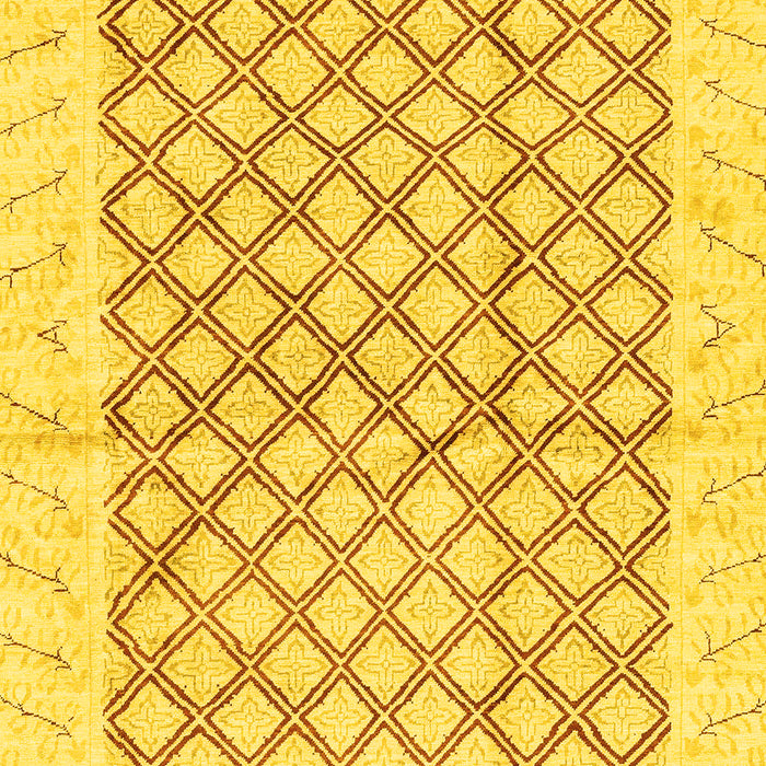 Machine Washable Abstract Yellow Modern Rug, wshabs3313yw