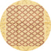 Round Machine Washable Abstract Mustard Yellow Rug, wshabs3313