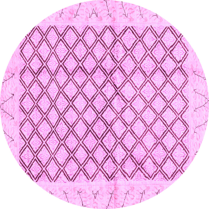Round Machine Washable Abstract Purple Modern Area Rugs, wshabs3313pur