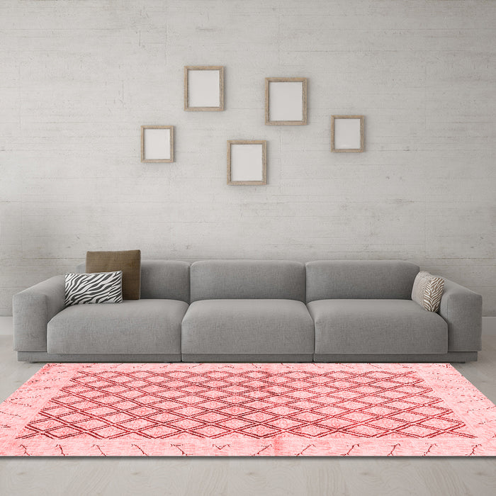 Modern Red Washable Rugs