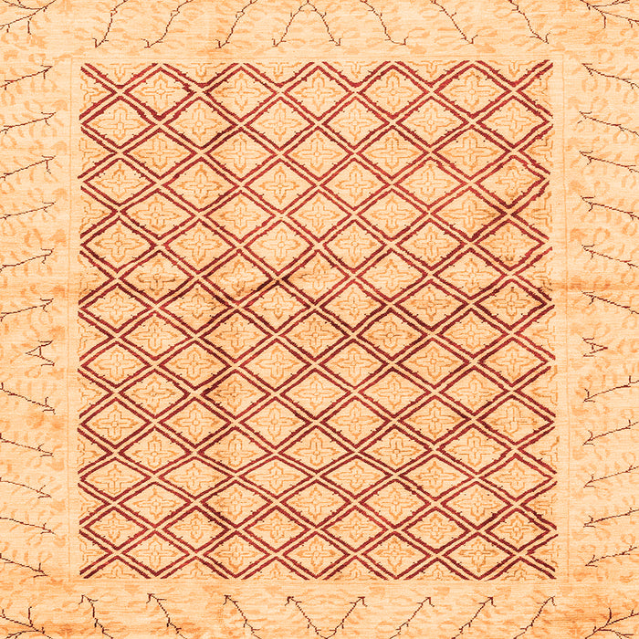 Square Abstract Orange Modern Rug, abs3313org