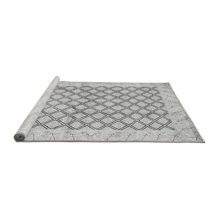 Sideview of Machine Washable Abstract Gray Modern Rug, wshabs3313gry