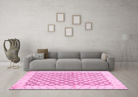 Machine Washable Abstract Pink Modern Rug, wshabs3313pnk