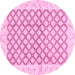 Round Abstract Pink Modern Rug, abs3313pnk