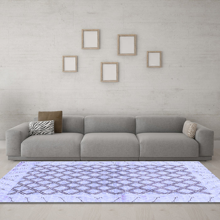 Machine Washable Abstract Blue Modern Rug in a Living Room, wshabs3313blu