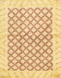 Machine Washable Abstract Mustard Yellow Rug, wshabs3313