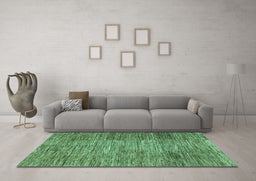 Machine Washable Abstract Turquoise Modern Area Rugs in a Living Room,, wshabs3314turq