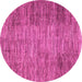 Round Abstract Pink Modern Rug, abs3314pnk