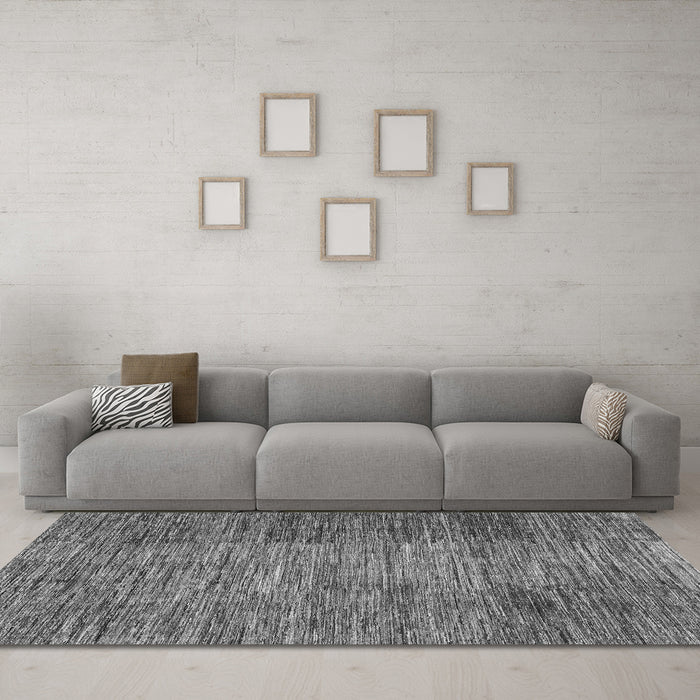 Machine Washable Abstract Gray Modern Rug in a Living Room,, wshabs3314gry