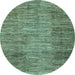 Round Abstract Light Blue Modern Rug, abs3314lblu