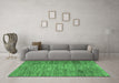 Machine Washable Abstract Emerald Green Modern Area Rugs in a Living Room,, wshabs3314emgrn