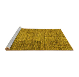 Sideview of Machine Washable Abstract Yellow Modern Rug, wshabs3314yw