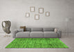 Machine Washable Abstract Green Modern Area Rugs in a Living Room,, wshabs3314grn