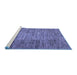 Sideview of Machine Washable Abstract Blue Modern Rug, wshabs3314blu