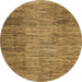 Round Abstract Yellow Modern Rug, abs3314