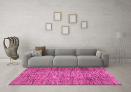 Machine Washable Abstract Pink Modern Rug in a Living Room, wshabs3314pnk