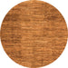 Round Abstract Orange Modern Rug, abs3314org