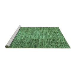 Sideview of Machine Washable Abstract Turquoise Modern Area Rugs, wshabs3314turq