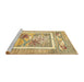 Sideview of Machine Washable Abstract Cinnamon Brown Rug, wshabs3315