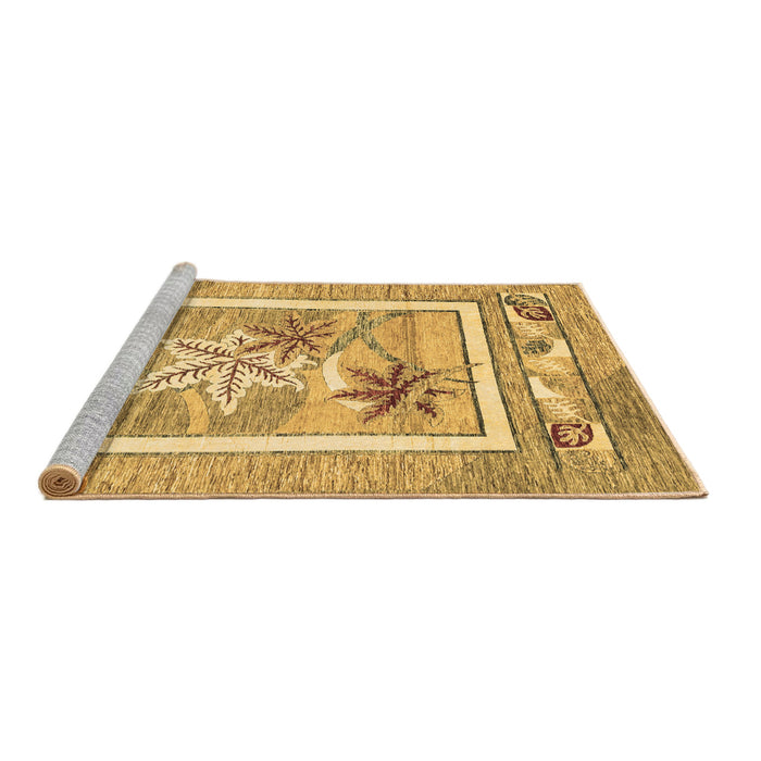 Sideview of Machine Washable Abstract Brown Modern Rug, wshabs3315brn