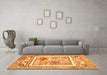 Machine Washable Abstract Orange Modern Area Rugs in a Living Room, wshabs3315org