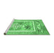 Sideview of Machine Washable Abstract Emerald Green Modern Area Rugs, wshabs3315emgrn