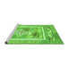 Sideview of Machine Washable Abstract Green Modern Area Rugs, wshabs3315grn