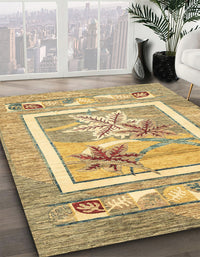 Abstract Cinnamon Brown Modern Rug, abs3315