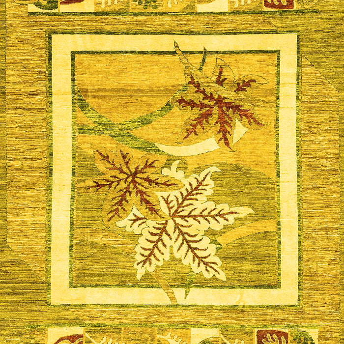 Machine Washable Abstract Yellow Modern Rug, wshabs3315yw