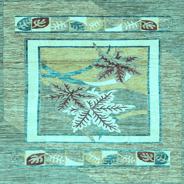 Square Abstract Light Blue Modern Rug, abs3315lblu