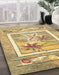 Abstract Cinnamon Brown Modern Rug in Family Room, abs3315