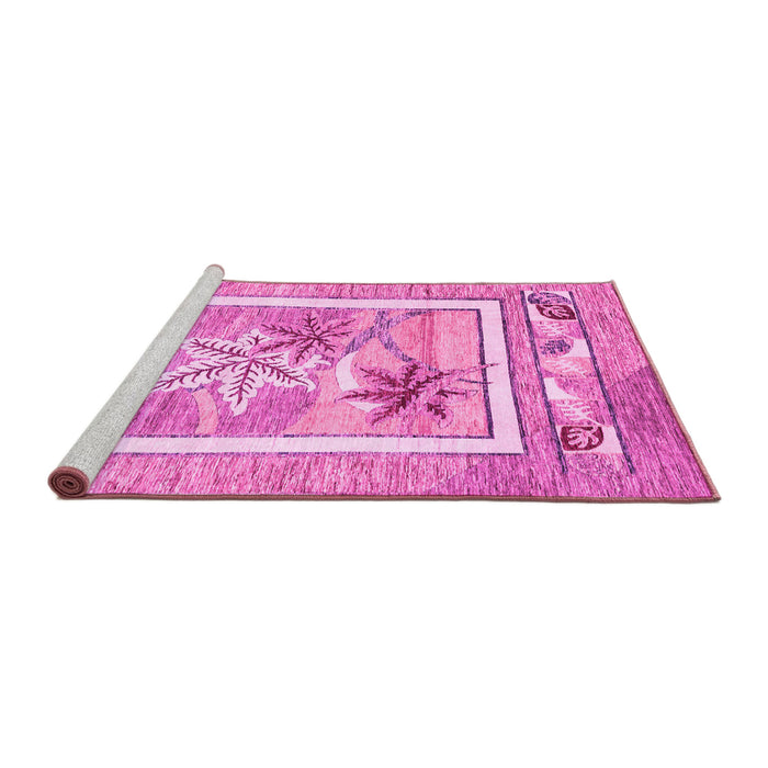 Sideview of Machine Washable Abstract Pink Modern Rug, wshabs3315pnk