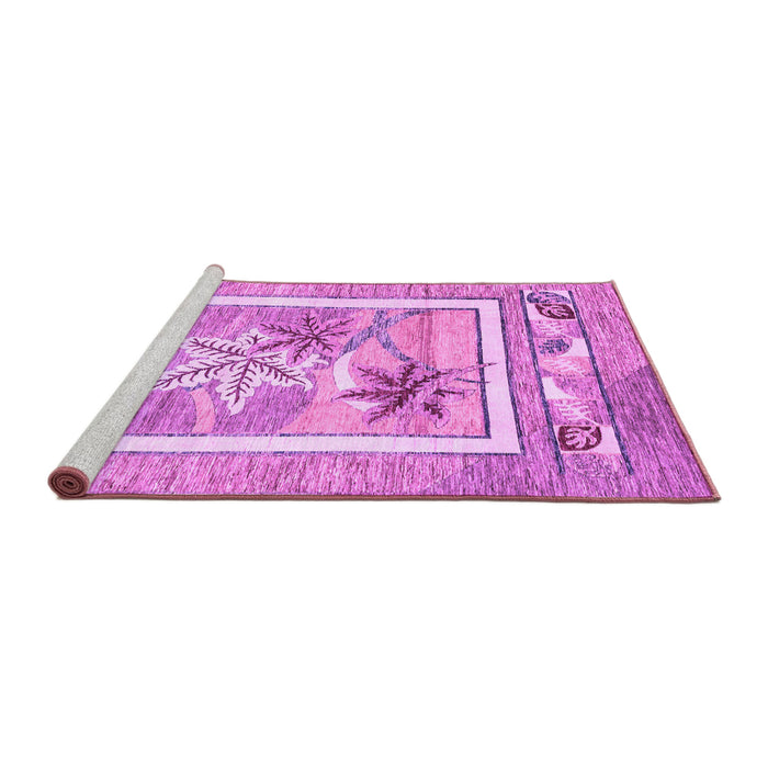Sideview of Machine Washable Abstract Purple Modern Area Rugs, wshabs3315pur