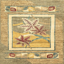 Square Machine Washable Abstract Cinnamon Brown Rug, wshabs3315