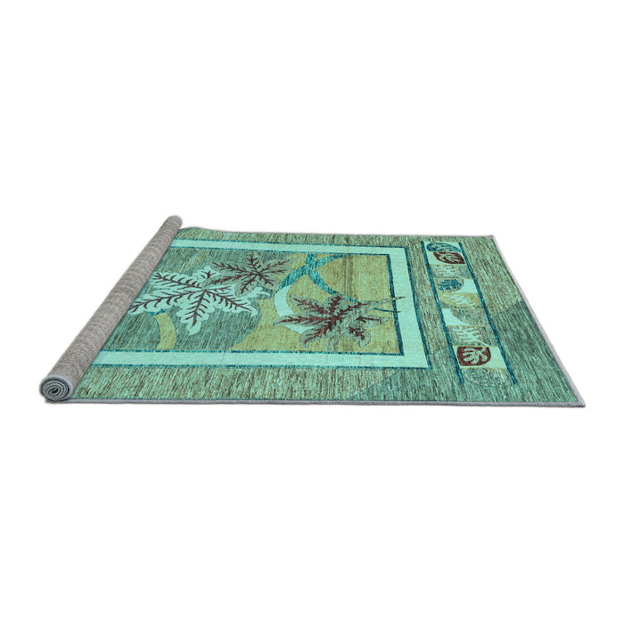 Sideview of Machine Washable Abstract Light Blue Modern Rug, wshabs3315lblu