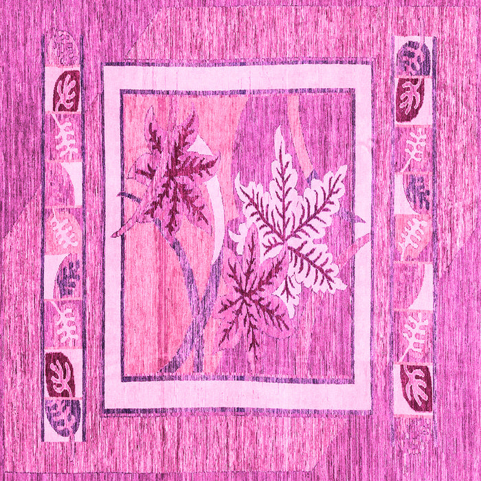 Square Machine Washable Abstract Pink Modern Rug, wshabs3315pnk