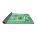 Sideview of Abstract Turquoise Modern Rug, abs3315turq