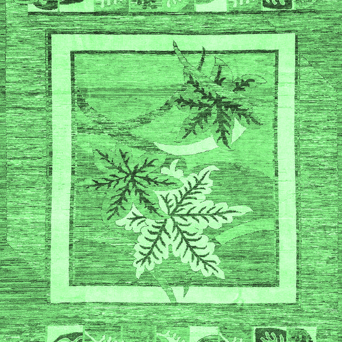 Machine Washable Abstract Emerald Green Modern Area Rugs, wshabs3315emgrn