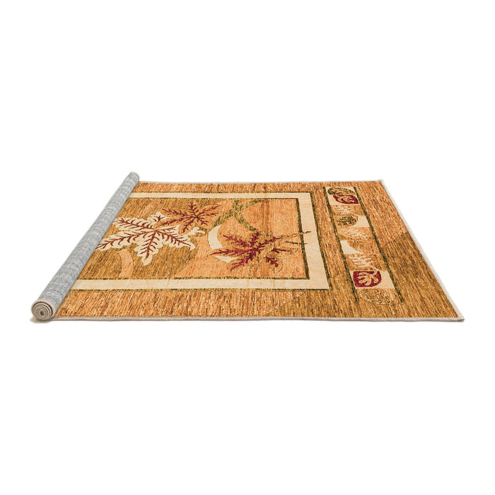 Sideview of Machine Washable Abstract Orange Modern Area Rugs, wshabs3315org