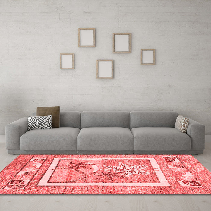 Modern Red Washable Rugs