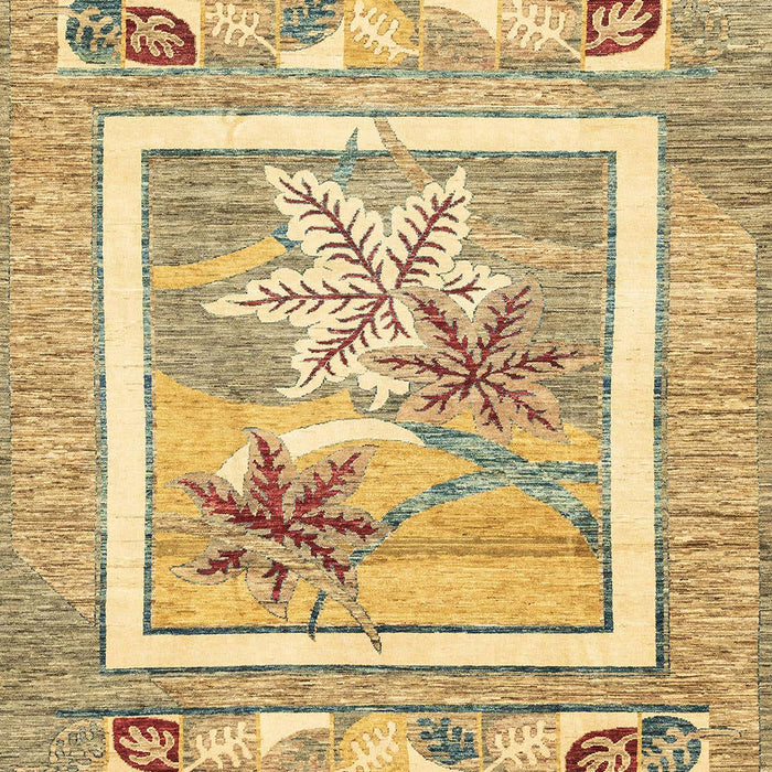 Machine Washable Abstract Cinnamon Brown Rug, wshabs3315