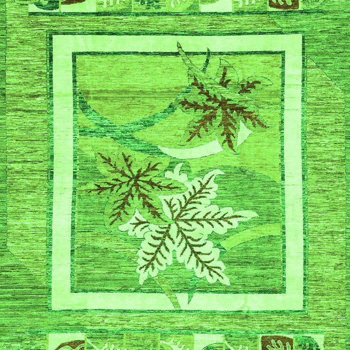 Machine Washable Abstract Green Modern Area Rugs, wshabs3315grn